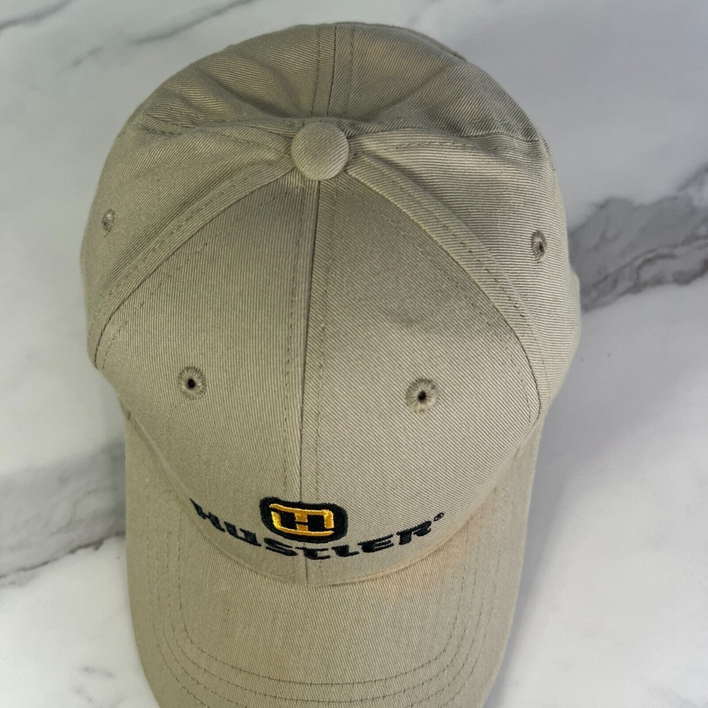 HUSTLER Mowers Lawn Care Cap Hat Beige Hook Loop Moss Bluff Mower Sales - Picture 4 of 11